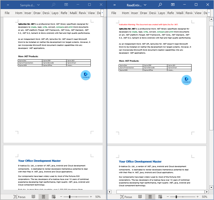 C# Read Content from a Word Document