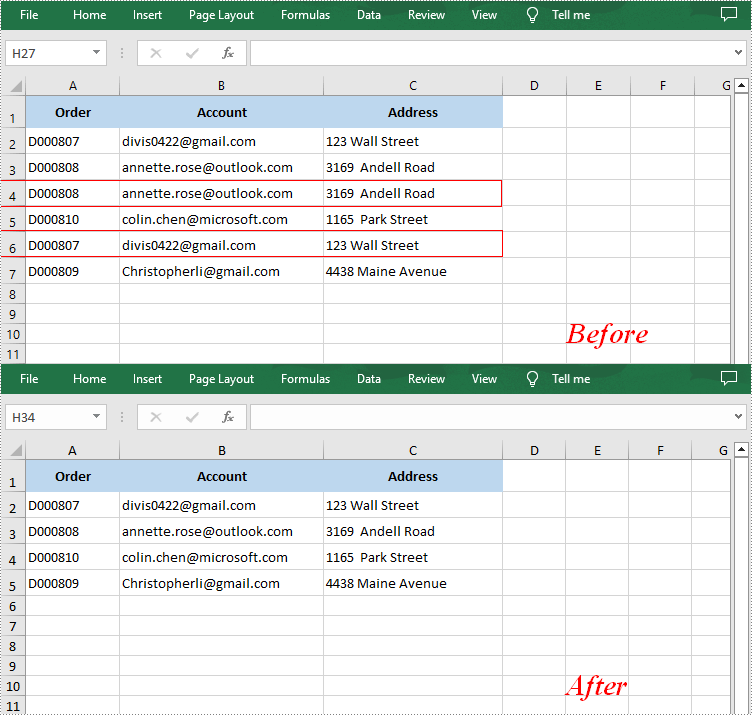 C#/VB.NET: Remove Duplicate Rows in Excel 