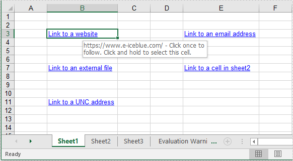 C++: Add Hyperlinks to Excel