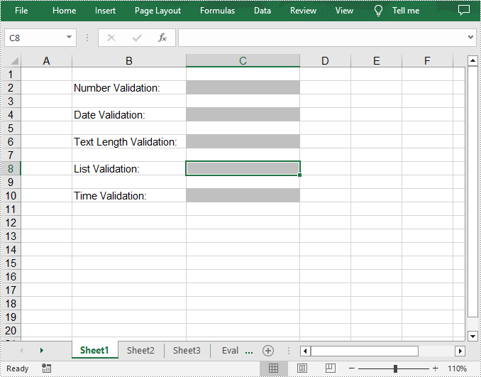 C++: Apply or Remove Data Validation in Excel
