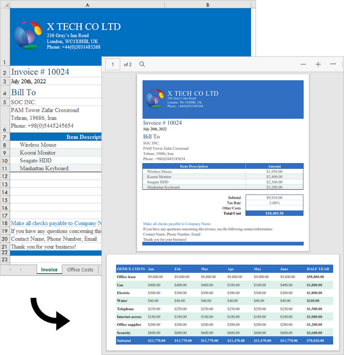 C++: Convert Excel Workbooks or Worksheets to PDF