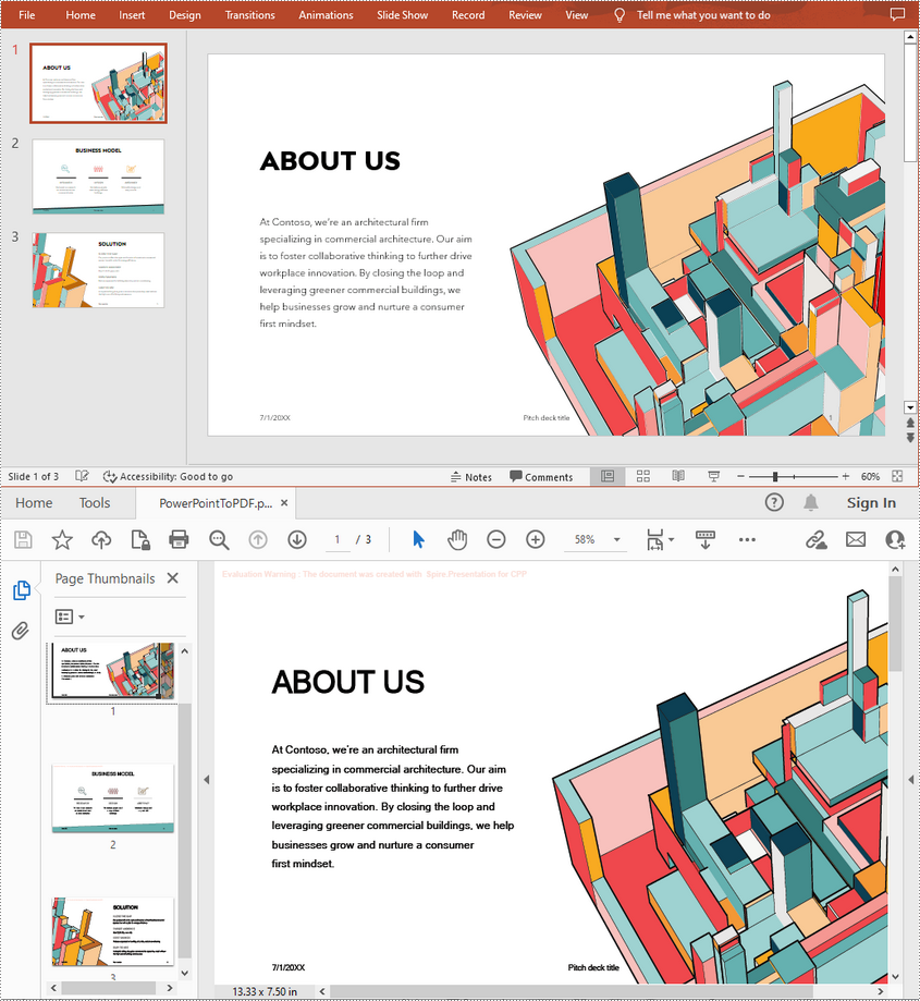 C++: Convert PowerPoint Presentation to PDF