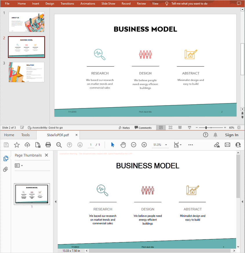 C++: Convert PowerPoint Presentation to PDF