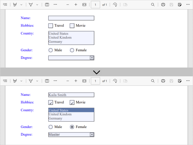 C++: Create, Fill or Remove Form Fields in PDF