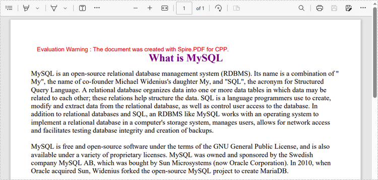 C++: Create a PDF Document from Scratch