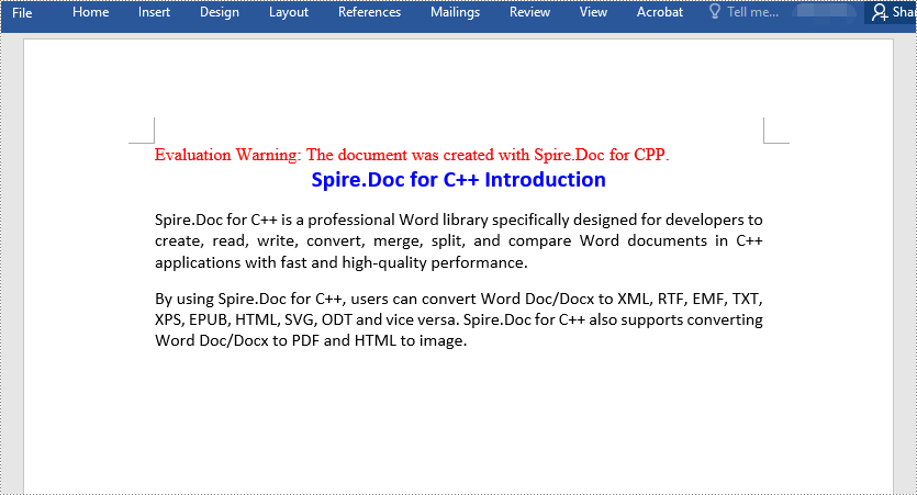 C++: Create or Edit Word Documents