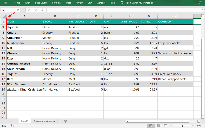 C++: Freeze Rows and Columns in Excel