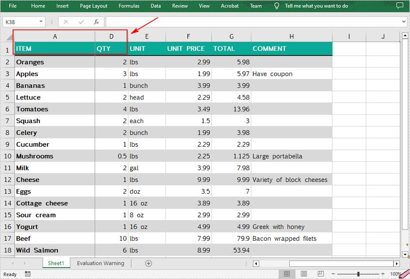 C++: Freeze Rows and Columns in Excel