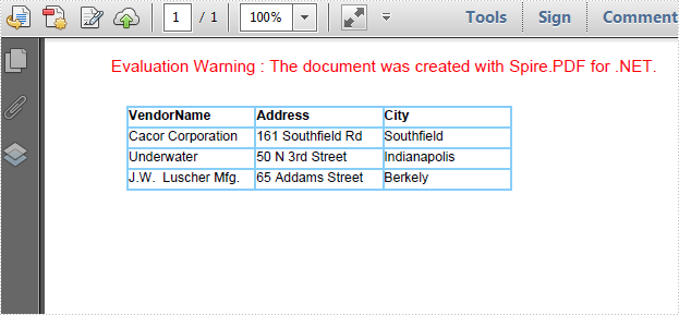 Change the Color of Grid Border in PDF