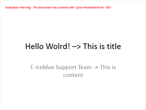 Change the layout of the slide in .NET