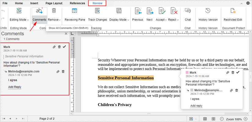 Chat with Co-Editors While Editing a Document Online