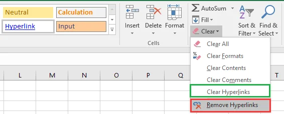 Wählen Sie Hyperlinks löschen oder Hyperlinks entfernen