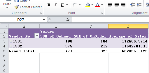 Collapse the rows in Pivot table in C#