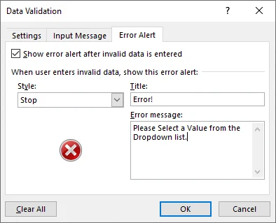 Dropdown-Liste in Excel erstellen - Optionale Einstellungen für die Liste konfigurieren