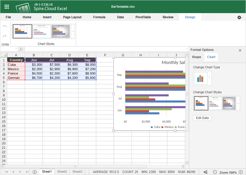 Convert Excel Data to Charts Online