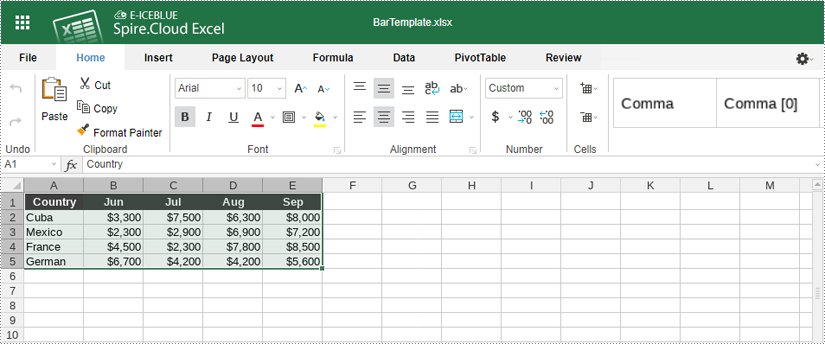 Convert Excel Data to Charts Online