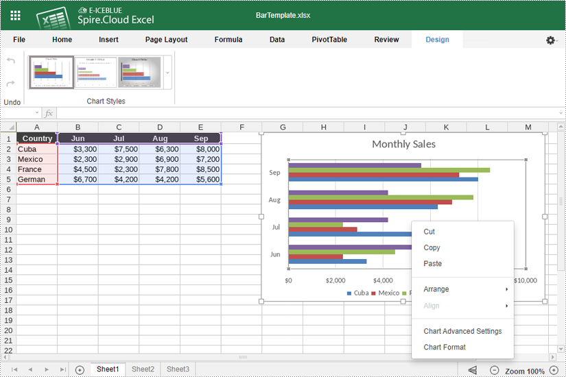 Convert Excel Data to Charts Online