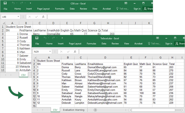 Convert CSV to Excel with JavaScript in React