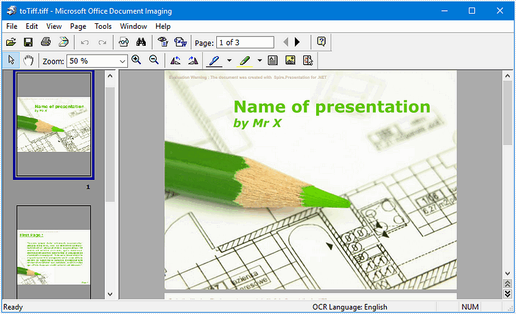 How to Convert PowerPoint Document to TIFF Image in C#, VB.NET