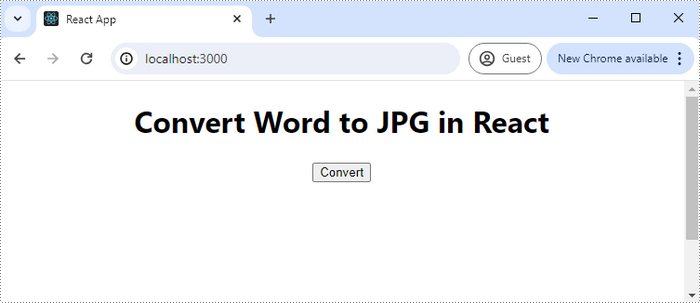 React app runs at localhost:3000
