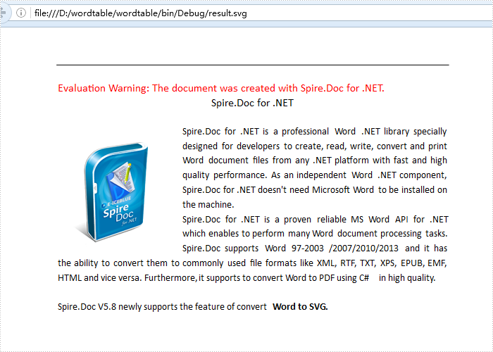 How to Convert Word to SVG (Scalable Vector Graphics) in C#