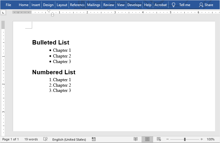 Create Bulleted and Numbered Lists in Word in Java