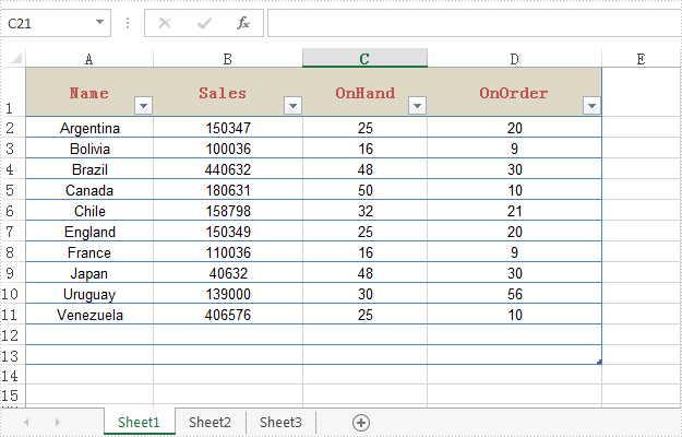 how to create a table using excel