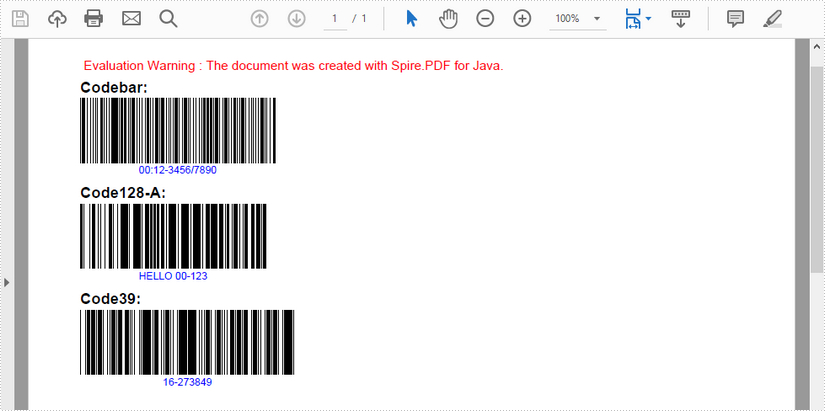 Draw Barcode in PDF in Java