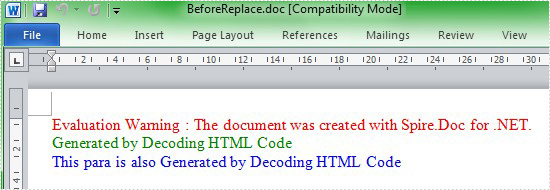 Edit and replace bookmark with HTML
