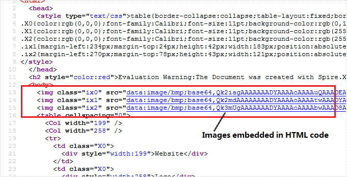 Embed image in HTML when converting Excel to HTML