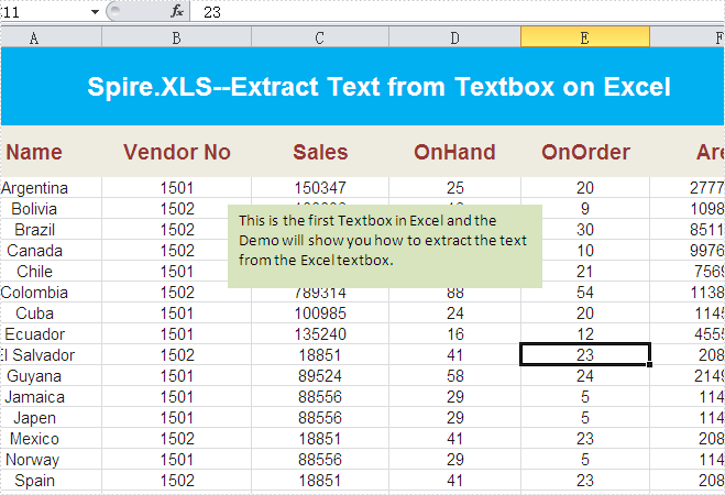 How to Extract Text from a Textbox on Excel worksheet in C#