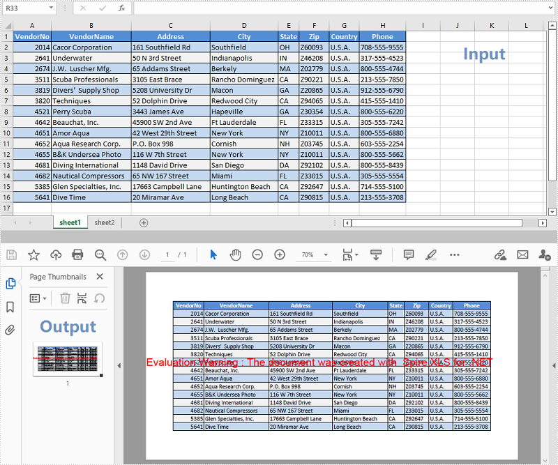 C#/VB.NET: Convert Excel to PDF