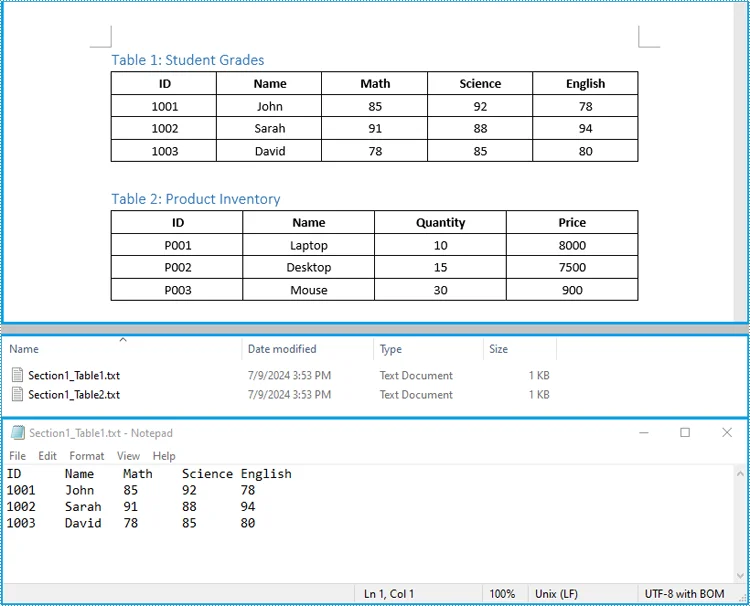 C# Example to Extract Table Data from Word Document
