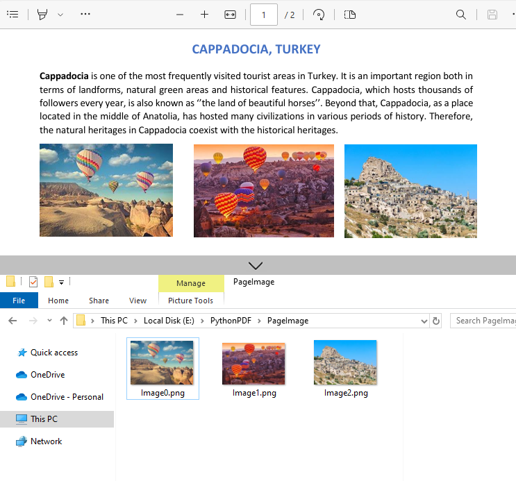 Extract all images from the first page in a PDF