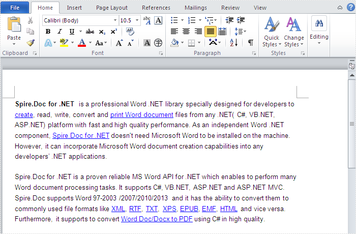 Finding Hyperlinks in a word document