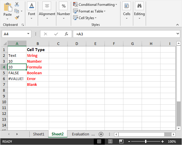 Get Cell Type In Excel In C