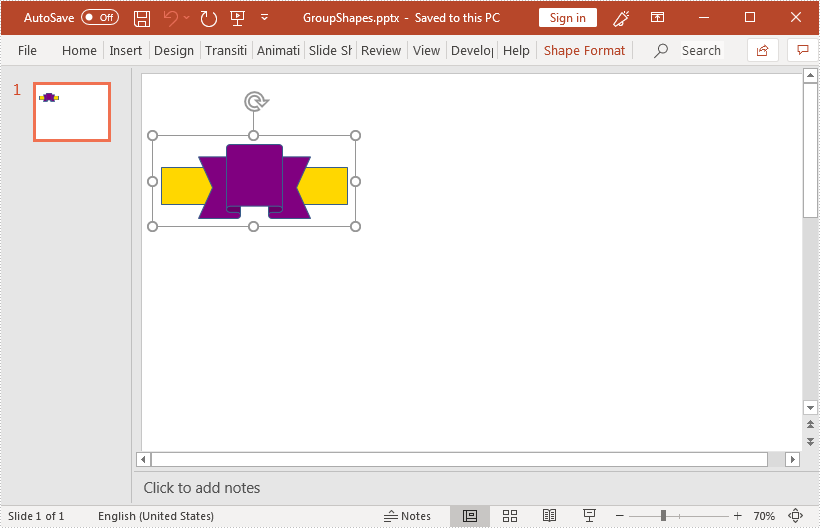 Group Shapes in PowerPoint in Java