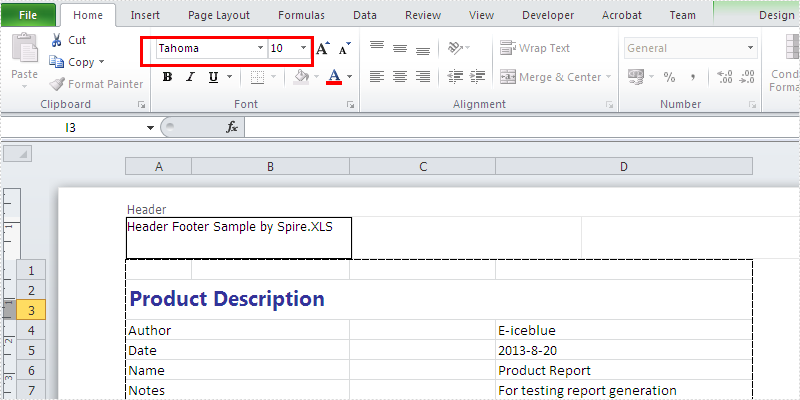 How To Change The Font And Size For Excel Header And Footer In C