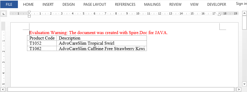 How to Autofit a Word Table in Java