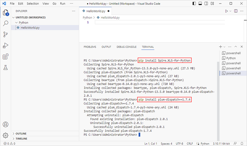 How to Install Spire.XLS for Python in VS Code