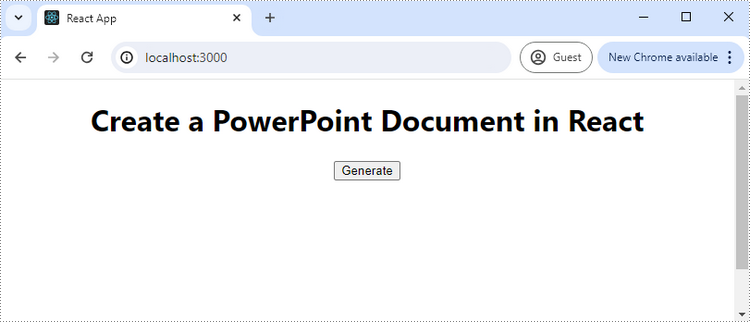 React app opens at local host 3000