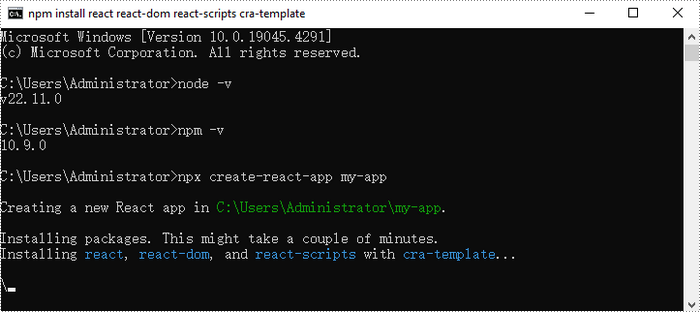 Create a react project