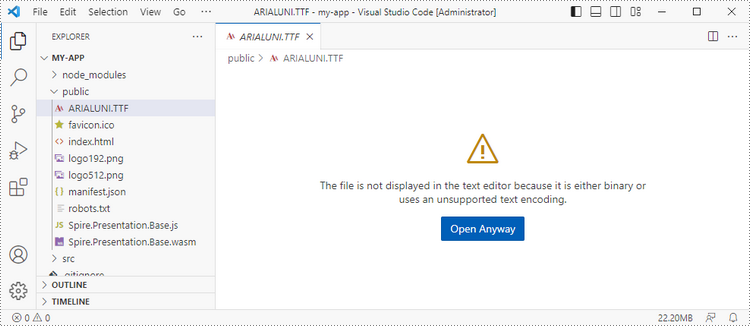 Add font file to React project