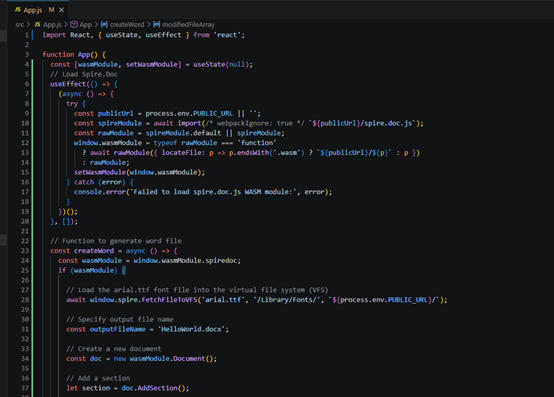 Modify app.js file