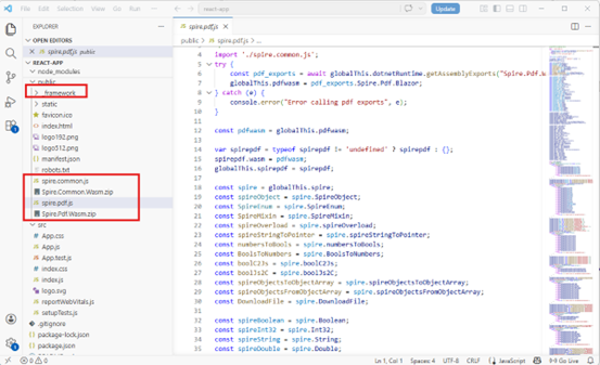Copy library to React project