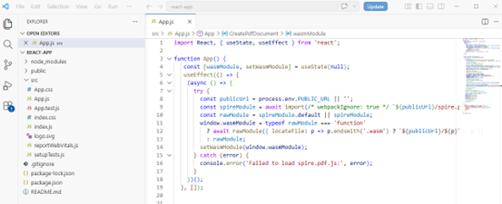 Modify app.js file
