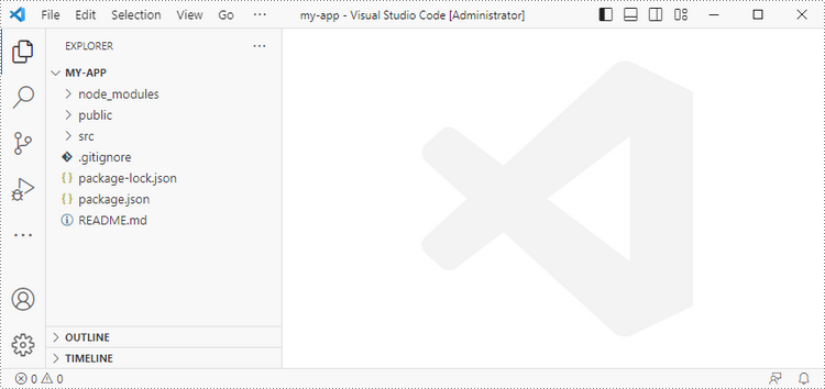 Open React project in VS Code