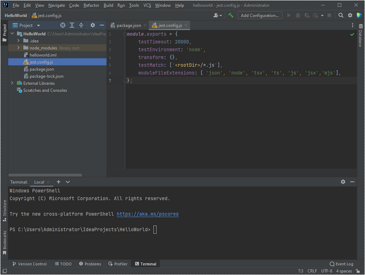 Configure jest