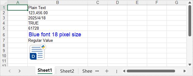 Запись различных типов данных в файл XLSX с помощью кода Python