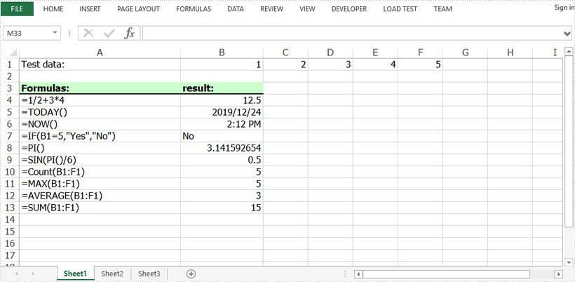 Insert and Read Formulas in Excel in Java